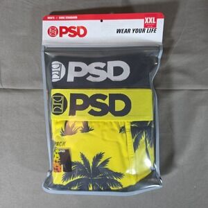 PSD Men's Tropic Sunrise Print Briefs 2pk Palm Sunrise Black Size XXL NWT